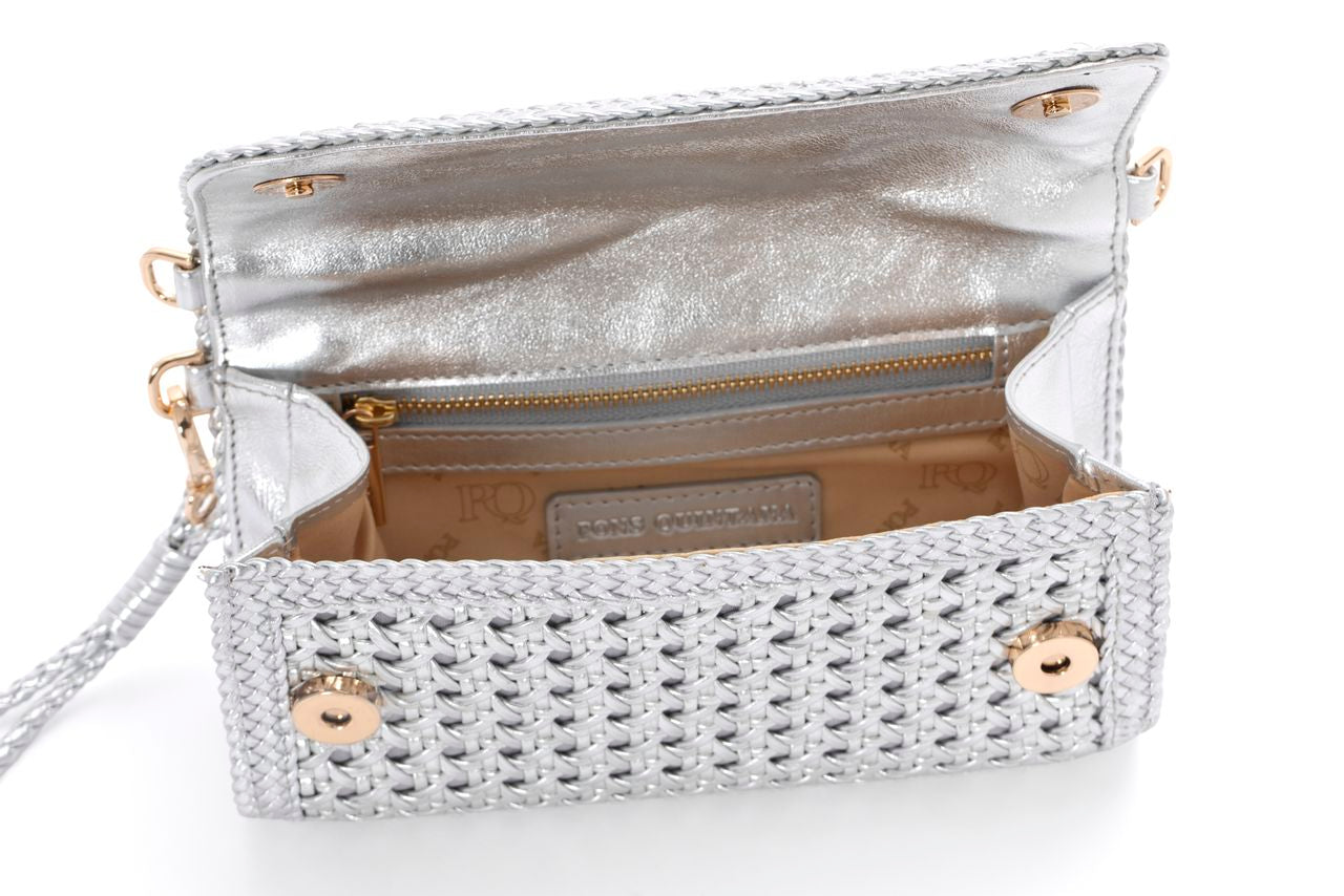 BOLSO DE MANO MINI V153 METAL SILVER