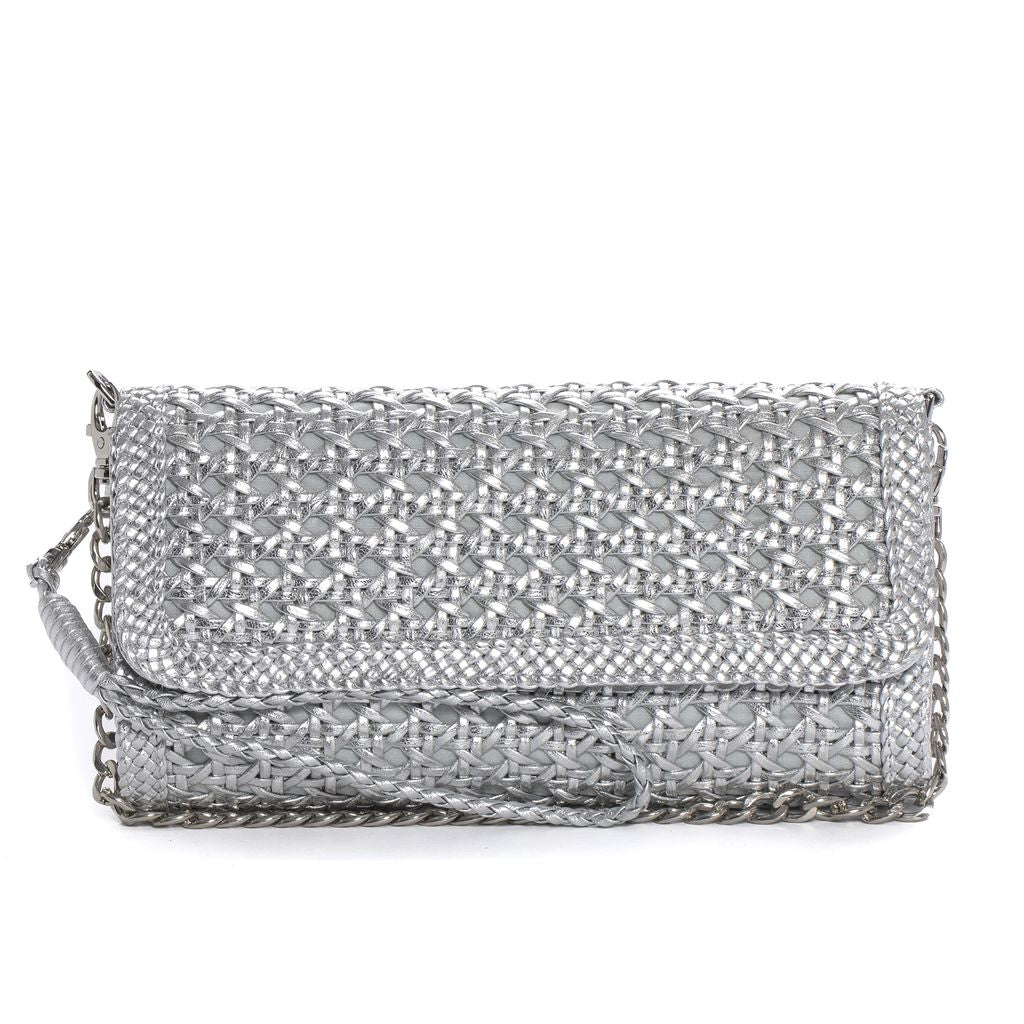 BOLSO DE MANO V202 METAL SILVER