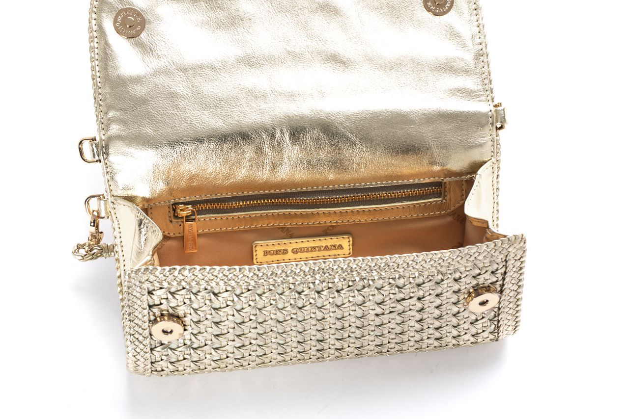 BOLSO DE MANO MINI V202 METAL PLATINO