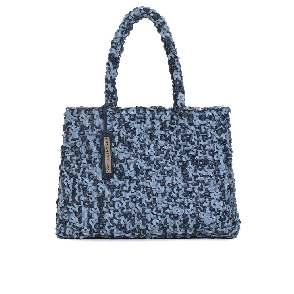 BOLSO DE HOMBRO V253 NAPA AZULON+AQUA