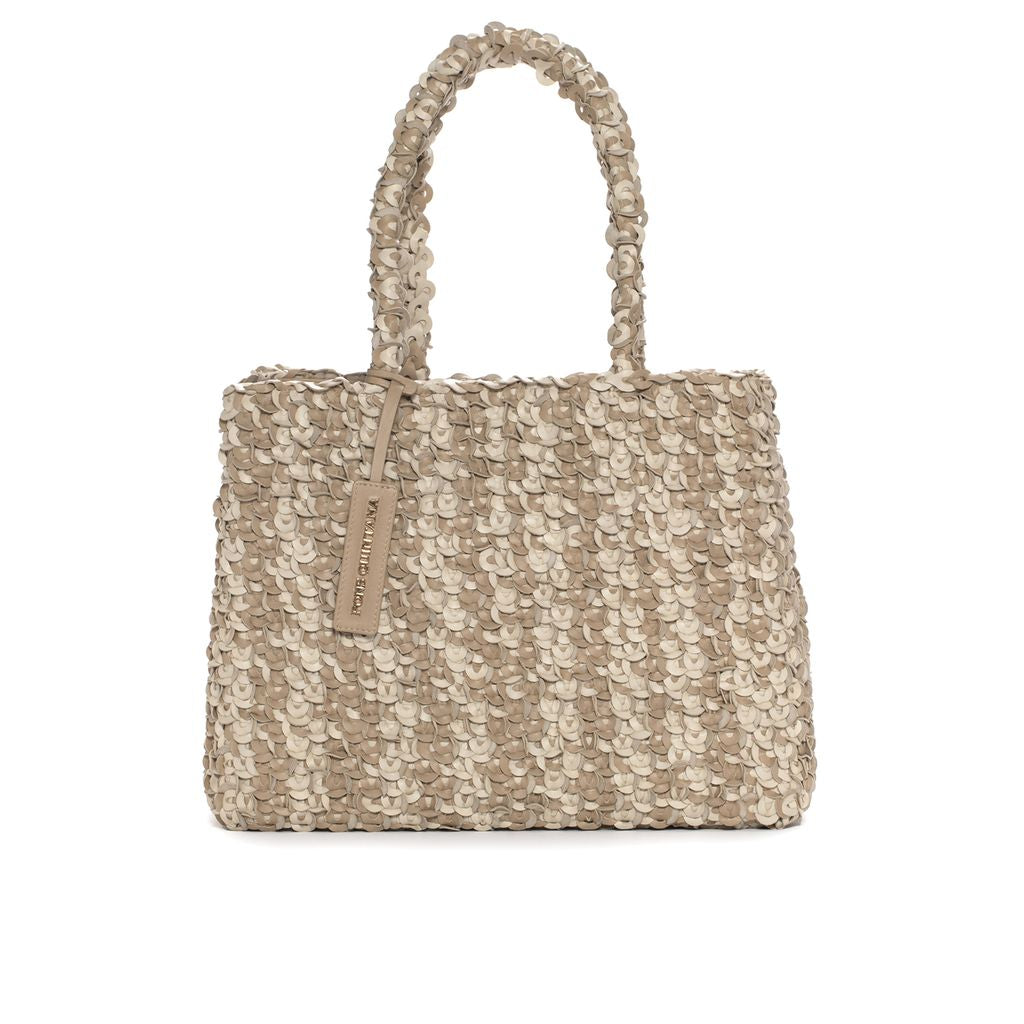 BOLSO DE HOMBRO V253 NAPA TAUPE+SALINAS