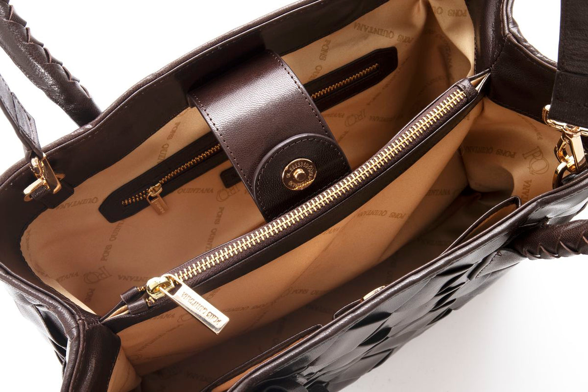 BOLSO DE MANO V261 CAFE