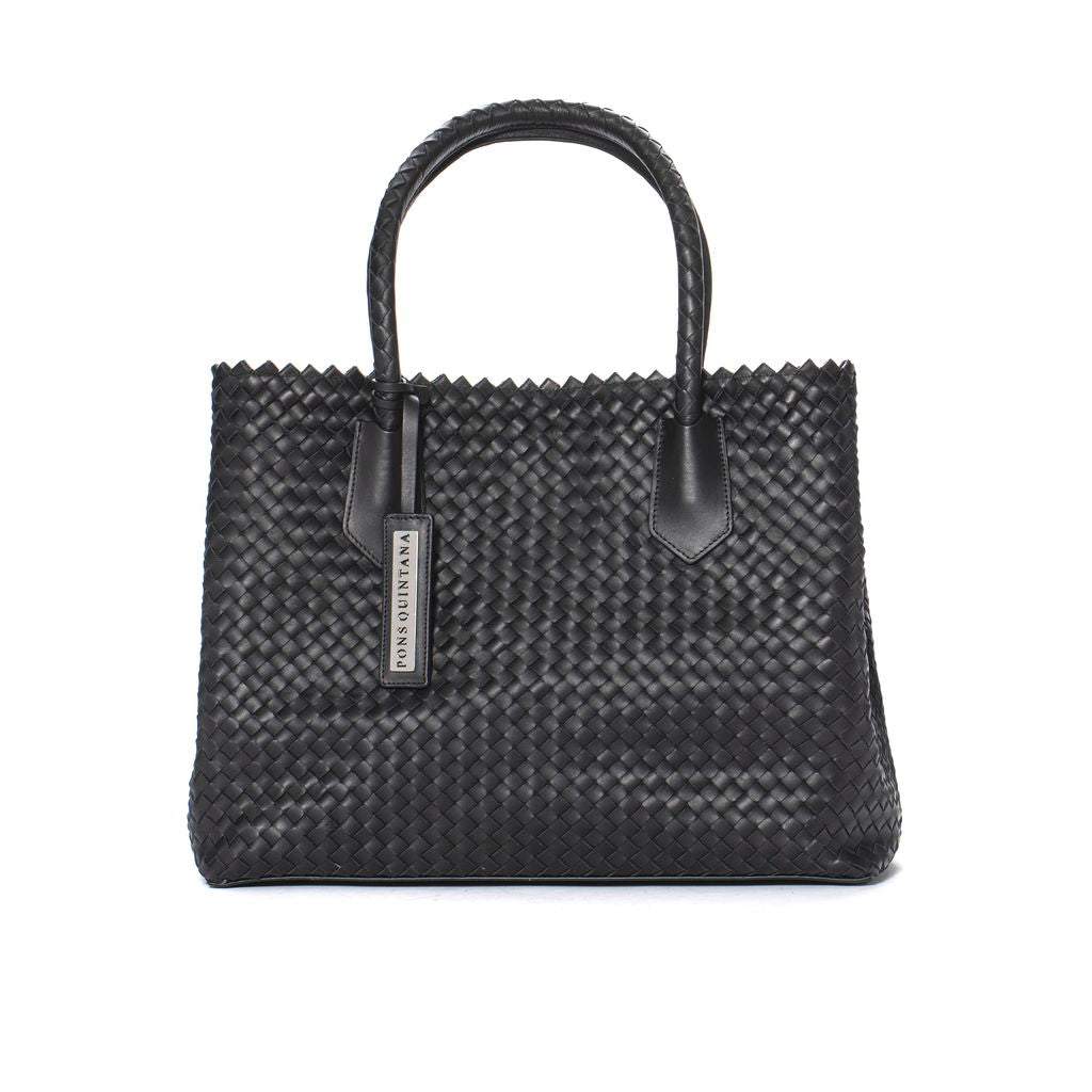 V631 SHOPPER BAG WOVEN BLACK