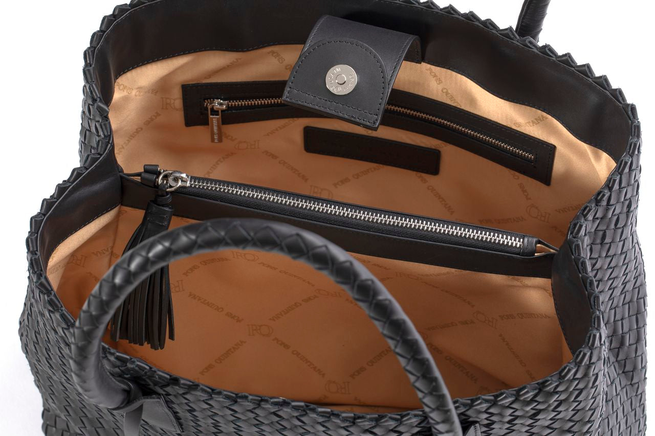 V631 SHOPPER BAG WOVEN BLACK