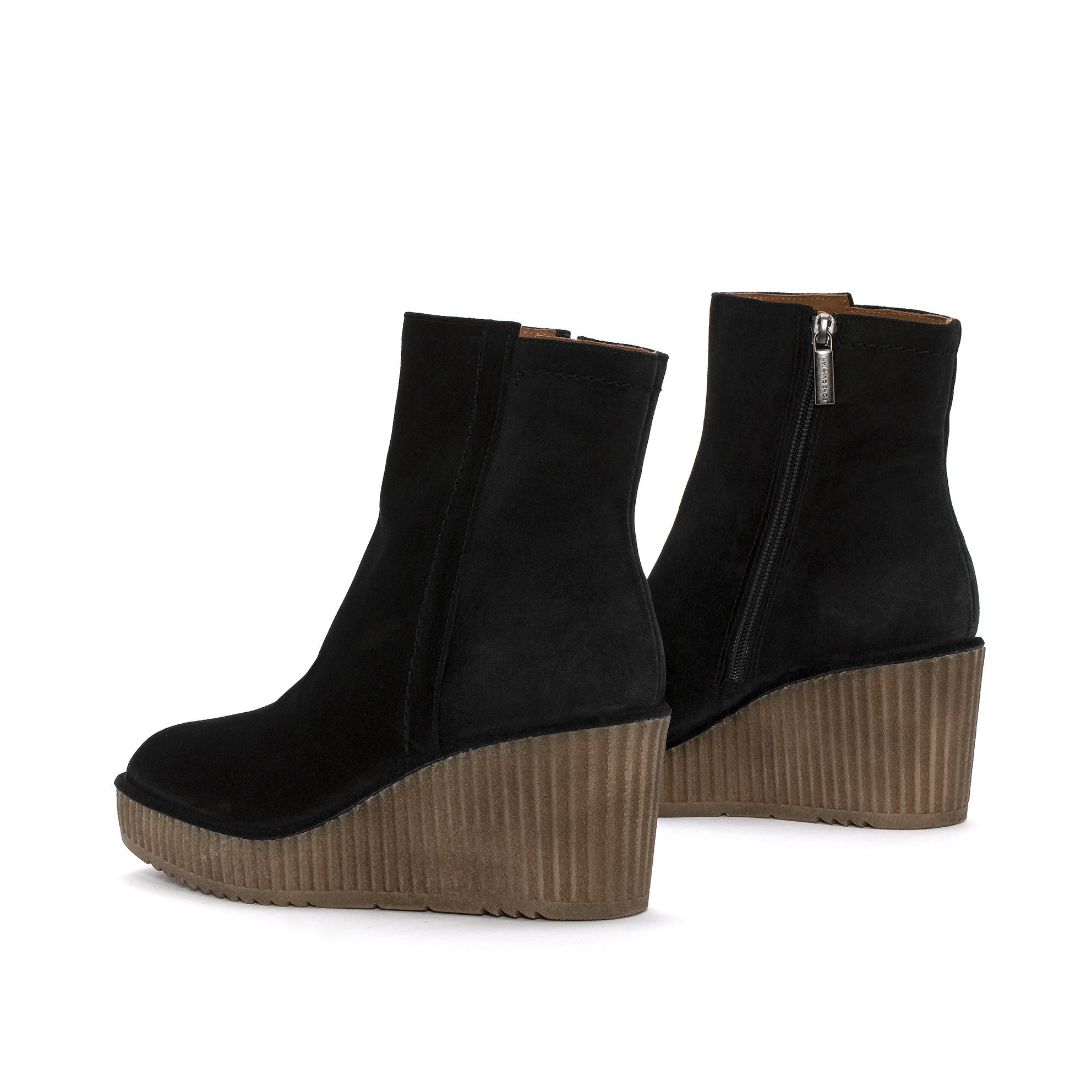 BOTIN PLATAFORMA CLAUDIA VELOUR NEGRO