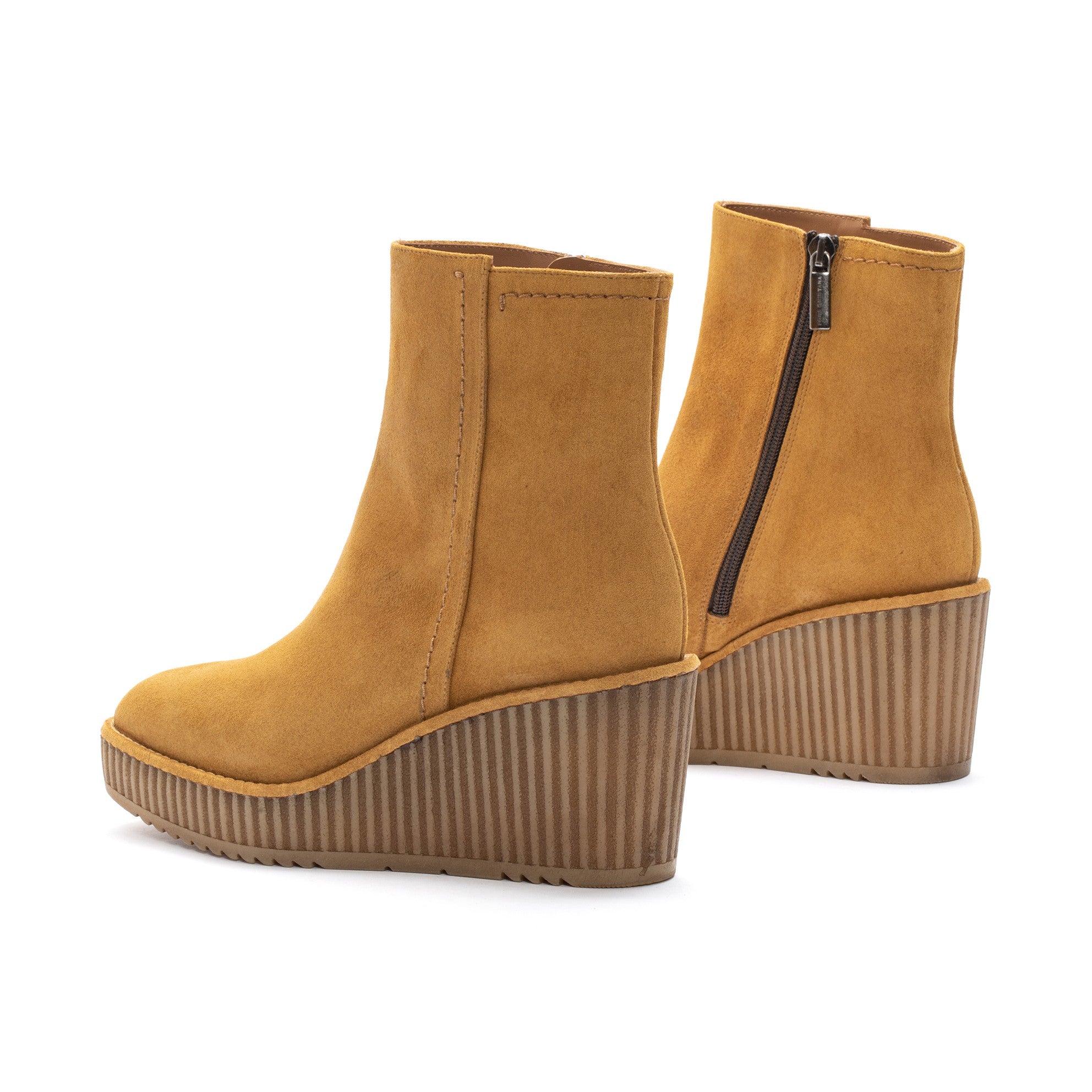 BOTIN PLATAFORMA CLAUDIA VELOUR MIEL