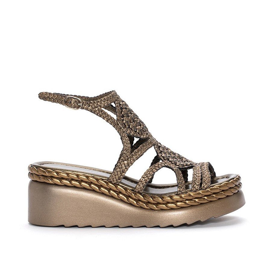 IBIZA METAL COBRE PLATFORM SANDAL